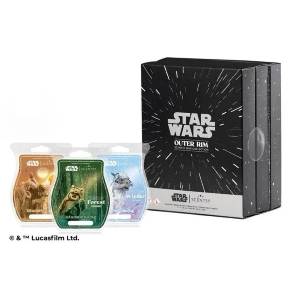 NEW small Scentsy Mod taupe warmer AND Star Wars Outer Rim 3-pack Scentsy bars